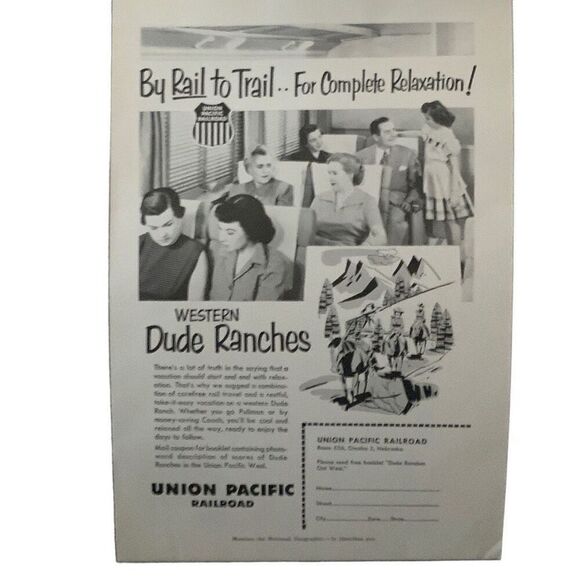 Vintage 1953 Union Pacific Rail to Trail Ad Advertisement - Picture 4 of 4